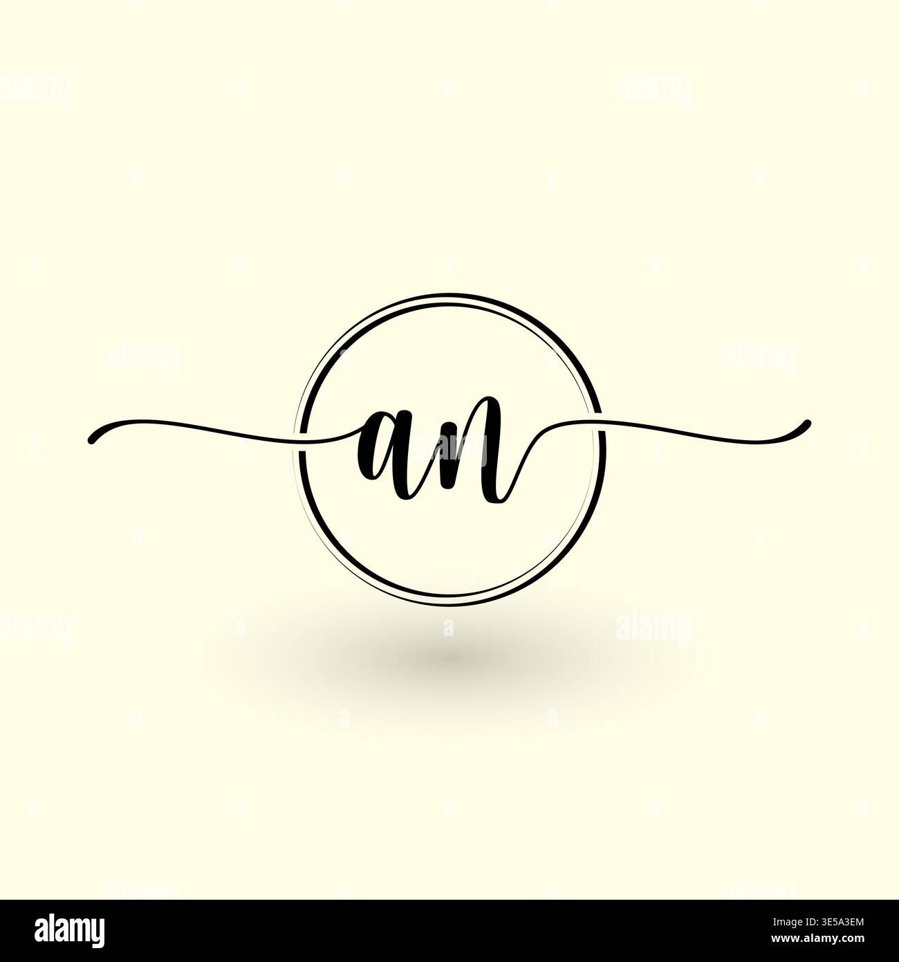 Logo con una lettera circolare Illustrazione Vettoriale