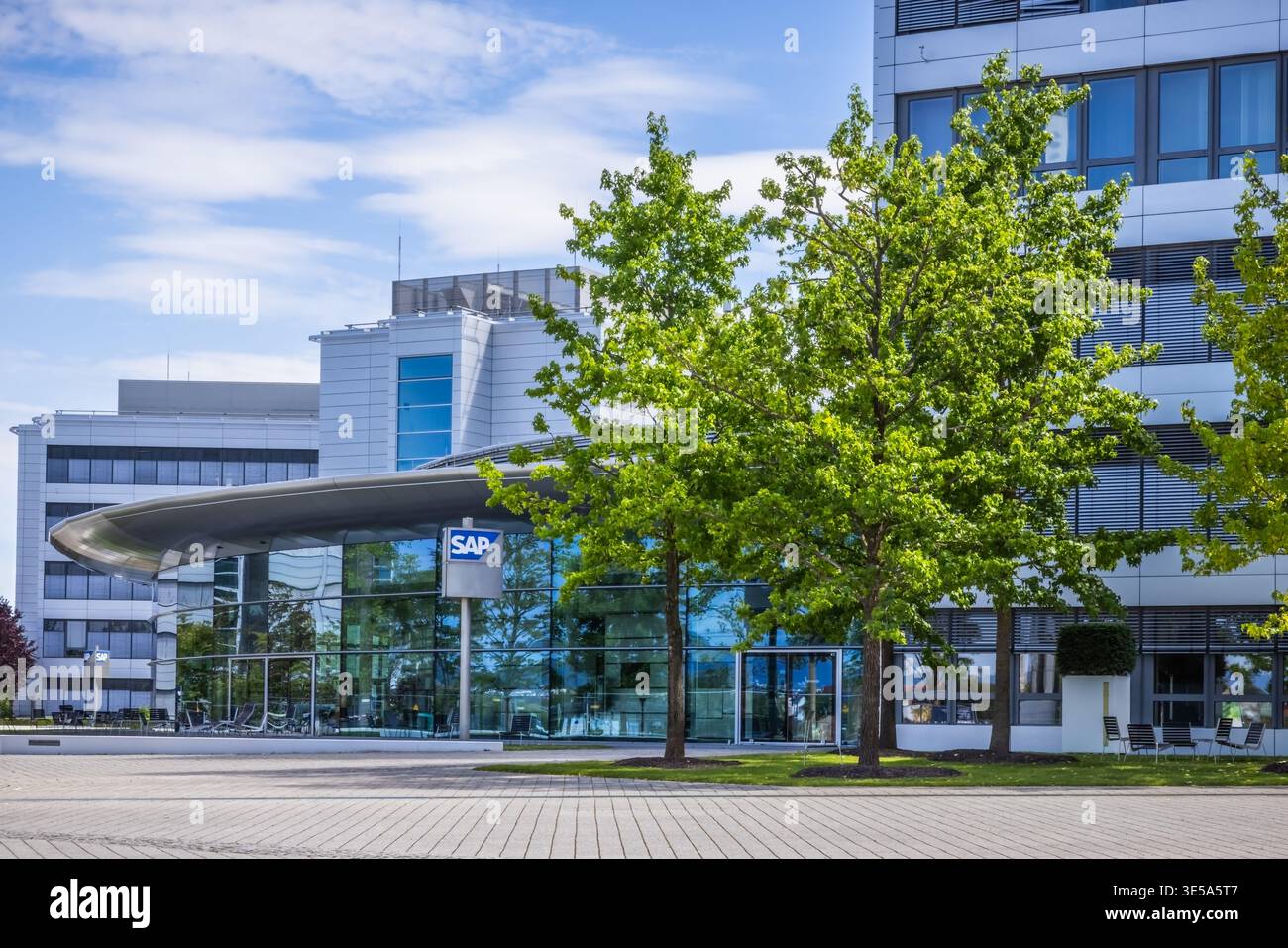 Sede centrale della società SAP a Walldorf, Germania. Multinazionale tedesca di software Foto Stock