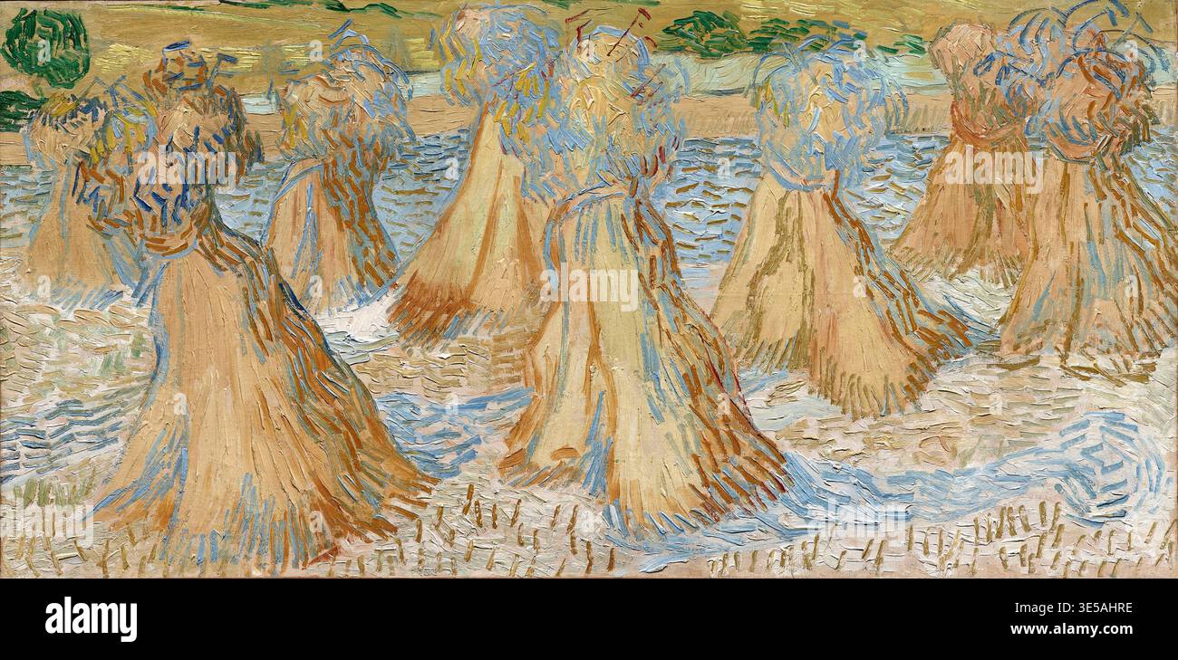 Sheaves of Wheat luglio 1890, Weizengarben Juli 1890, Gemälde von Vincent Willem van Gogh geb. 30. März 1853 a Groot-Zundert, gest. 29. Juli 1890 in Au Foto Stock