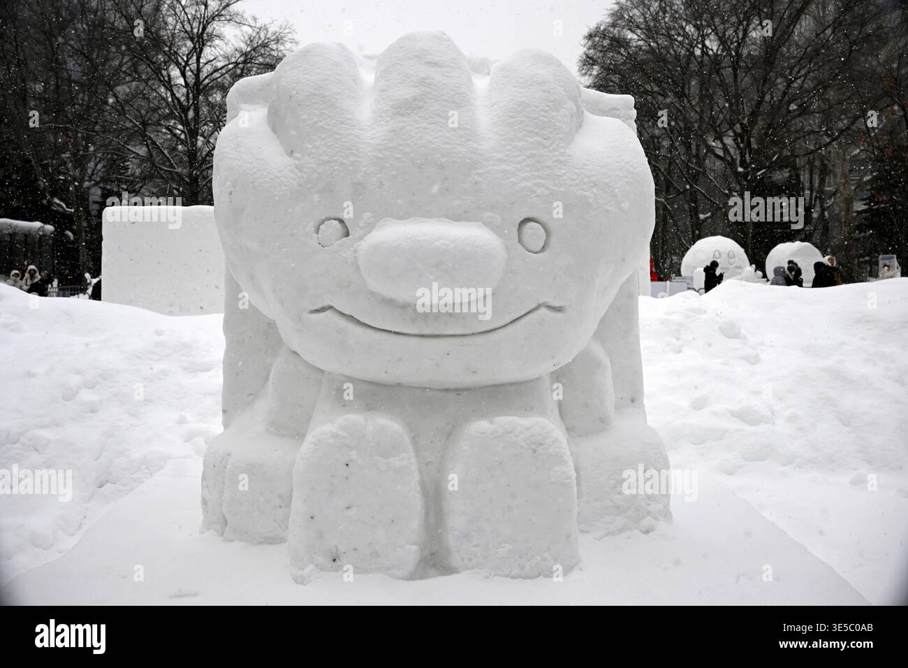 Sculture di neve, Festival della neve di Sapporo, Sapporo, isola di Hokkaido, Giappone. Foto Stock