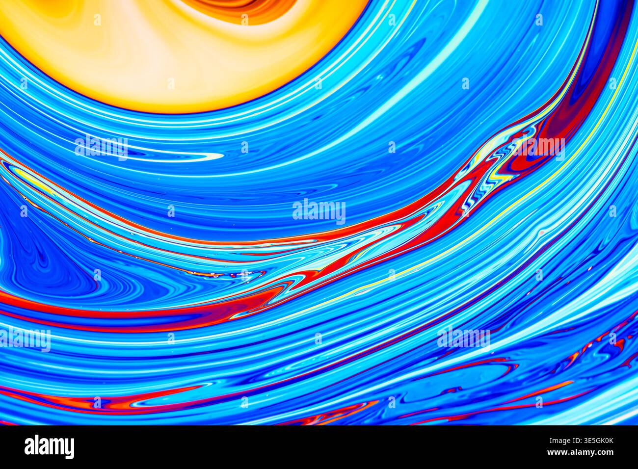 Primo piano su una bolla di sapone con forme astratte casuali e colori per lo sfondo Foto Stock