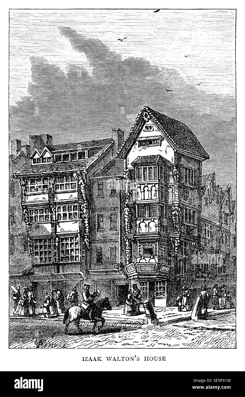 Esterno della casa di Izaak Walton (circa 1593–1683) al 120 Chancery Lane Foto Stock