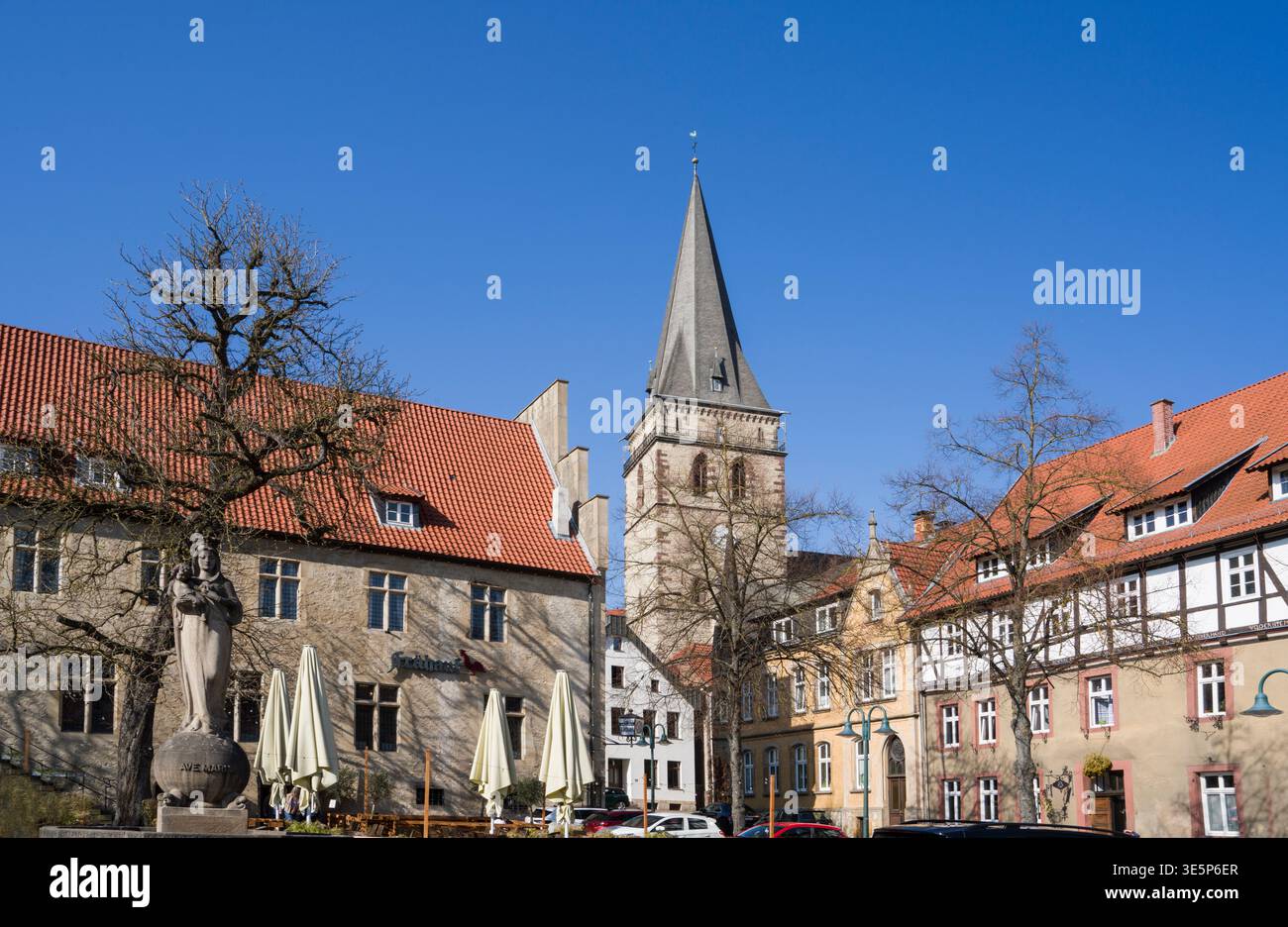 Vista della città vecchia di Warburg, Renania settentrionale-Vestfalia, Germania, Europa Foto Stock