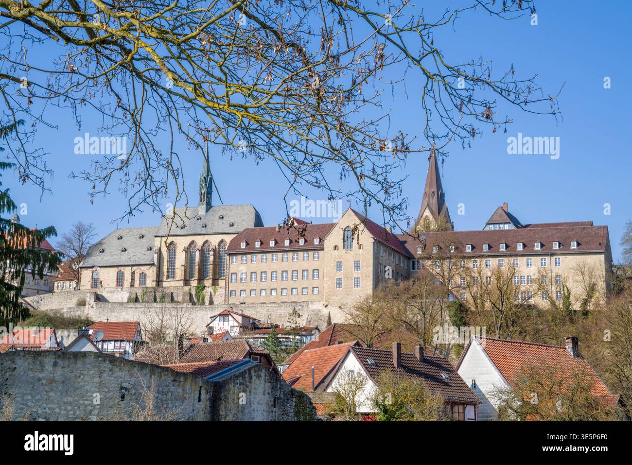 Vista della città vecchia di Warburg, Renania settentrionale-Vestfalia, Germania, Europa Foto Stock