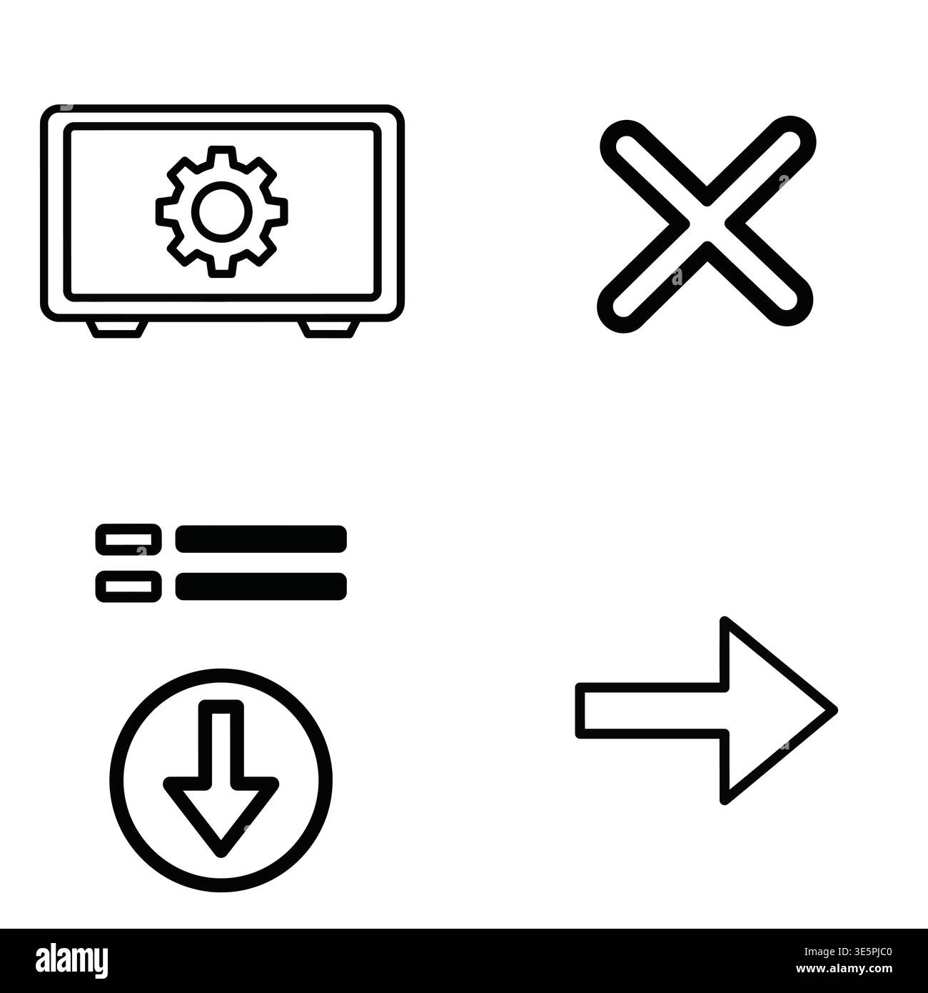 Set di icone lineari di controllo degli accessi e gestione degli account Illustrazione Vettoriale