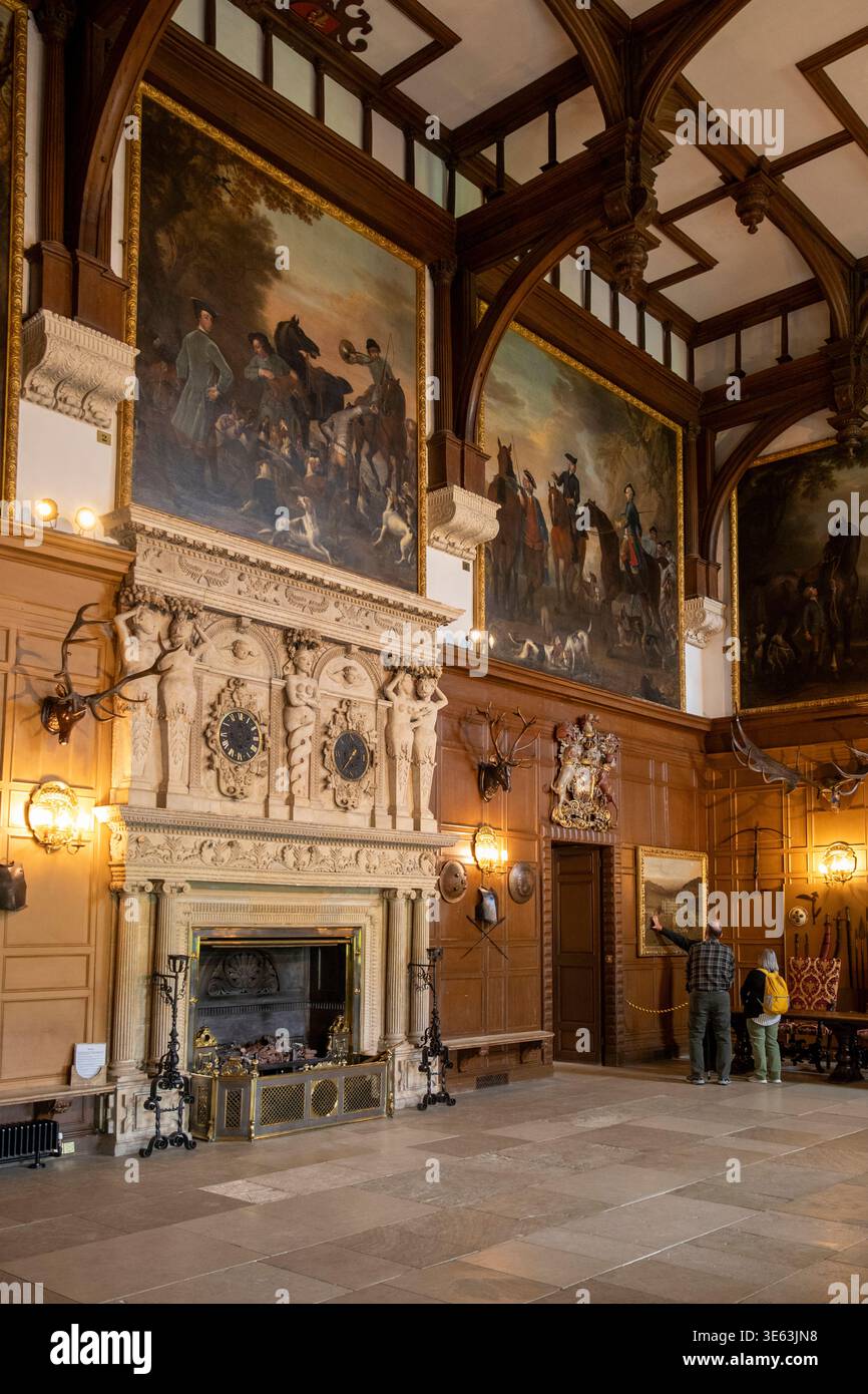 Regno Unito, Inghilterra, Wiltshire, Warminster, Longleat House, interno, grande sala elisabettiana Foto Stock