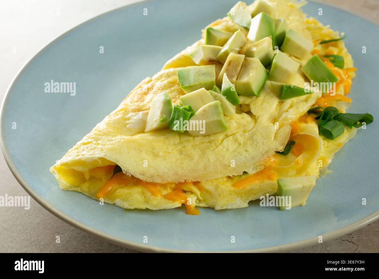 Vista ravvicinata di un'omelette all'uovo d'anatra. Foto Stock