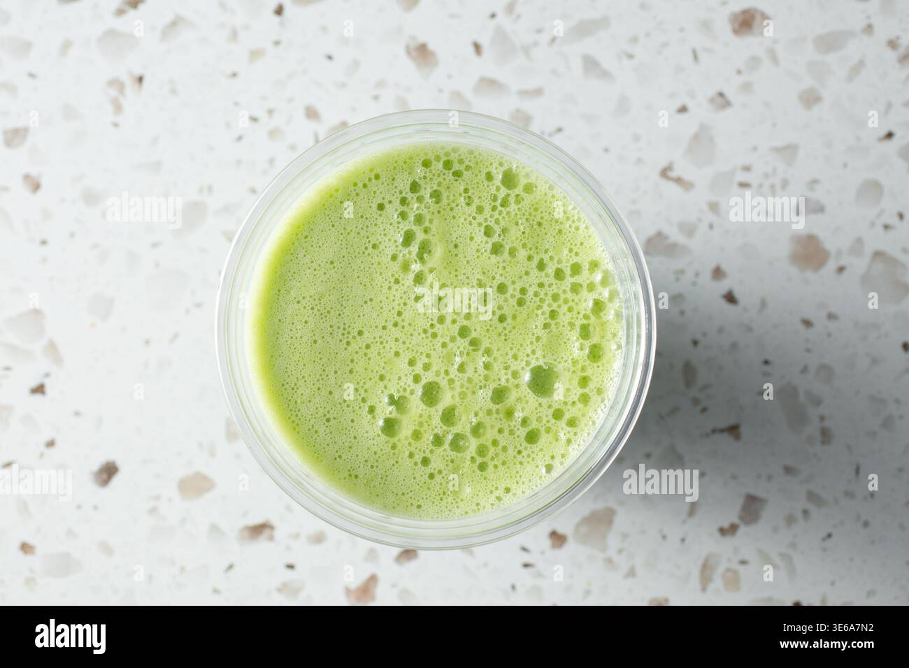 Vista dall'alto di una bevanda vegetariana miscelata. Foto Stock