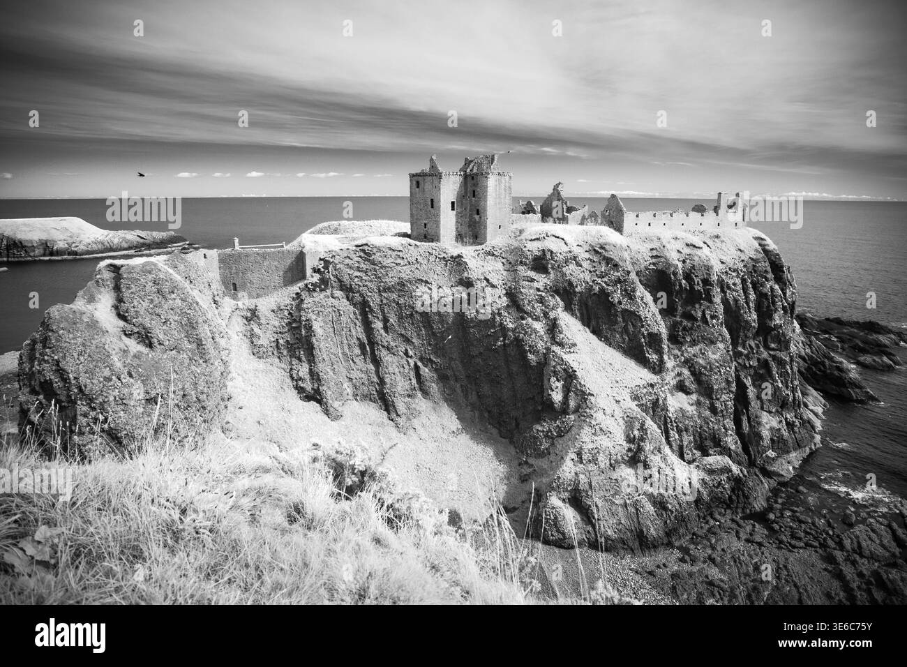 Castello di Dunnottar a infrarossi Foto Stock