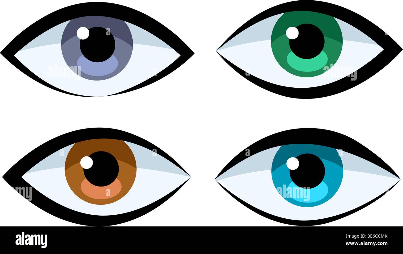 Icone colorate per gli occhi Illustrazione Vettoriale