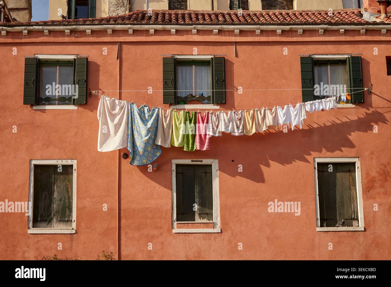 Lavanderia per asciugare, Venezia, Italia Foto Stock