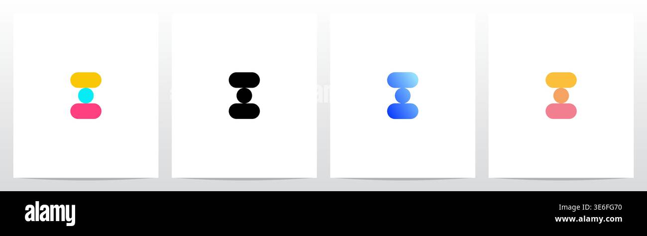 Design con logo a forma di cerchio e capsula i Illustrazione Vettoriale