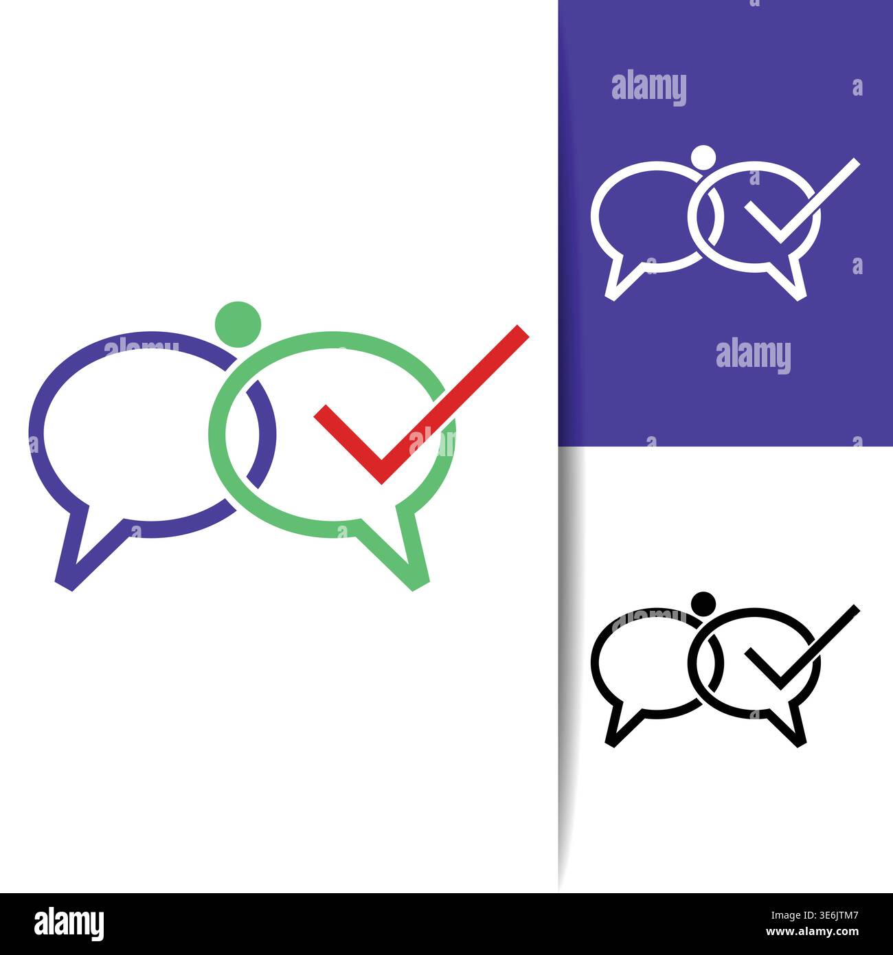 Icona della chat di persone moderne che rappresenta la comunicazione, la messaggistica e l'interazione sociale. Design pulito, minimale e versatile adatto per applicazioni e siti Web Illustrazione Vettoriale
