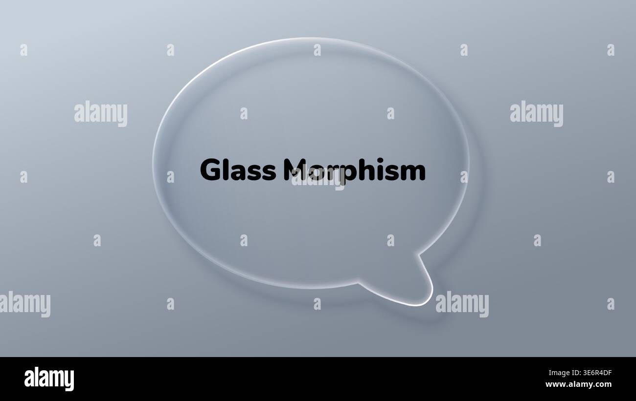 Bolla trasparente in vetro con effetto 3D lucido. Moderna cornice Crystal per comunicazioni digitali, design dell'interfaccia utente e interfaccia di messaggistica Illustrazione Vettoriale