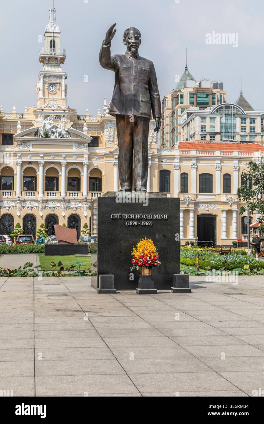 Una statua di ho chi Minh a ho chi Minh City, Vietnam. Foto Stock