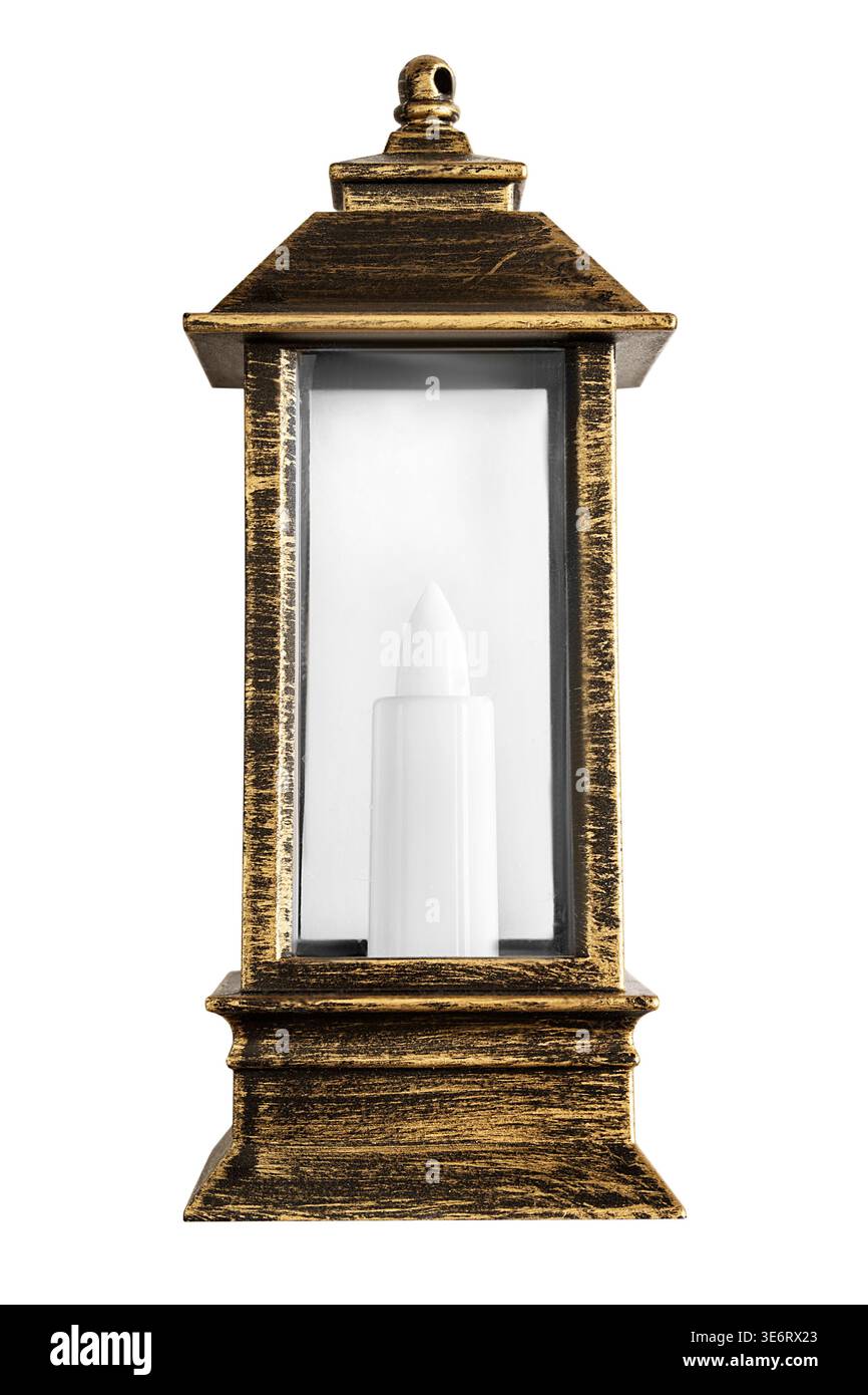 Lampada a LED decorativa isolata su sfondo bianco Foto Stock