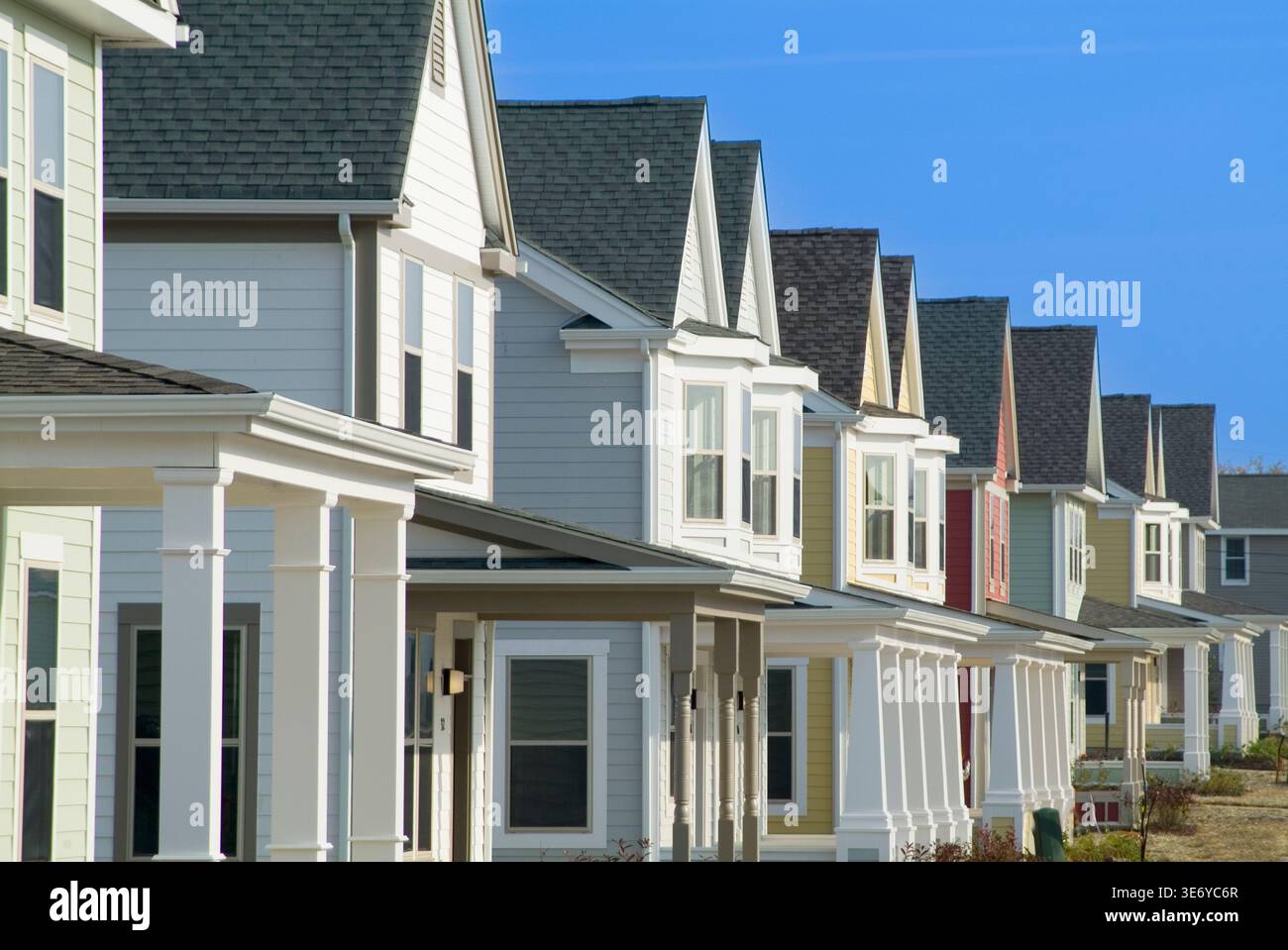 Nuova costruzione suburbana del quartiere, Pennsylvania USA Foto Stock