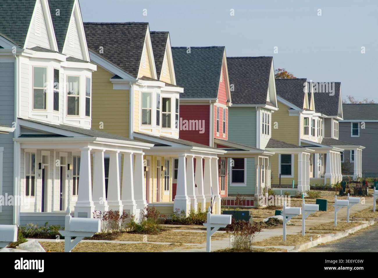 Nuova costruzione suburbana del quartiere, Pennsylvania USA Foto Stock