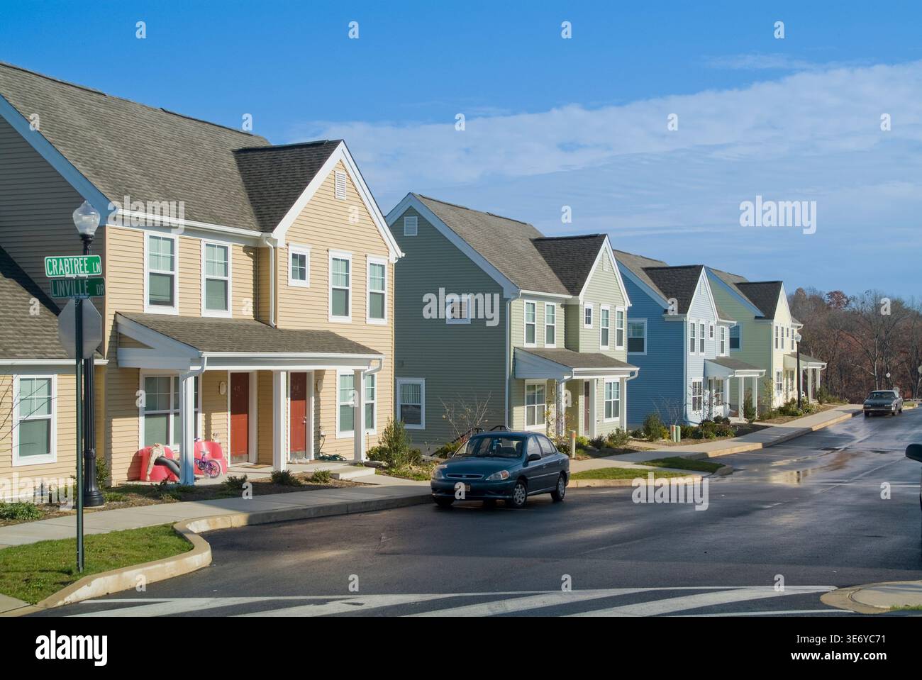 Nuova costruzione suburbana del quartiere, Pennsylvania USA Foto Stock