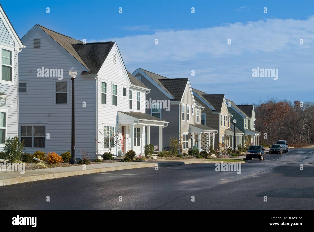 Nuova costruzione suburbana del quartiere, Pennsylvania USA Foto Stock