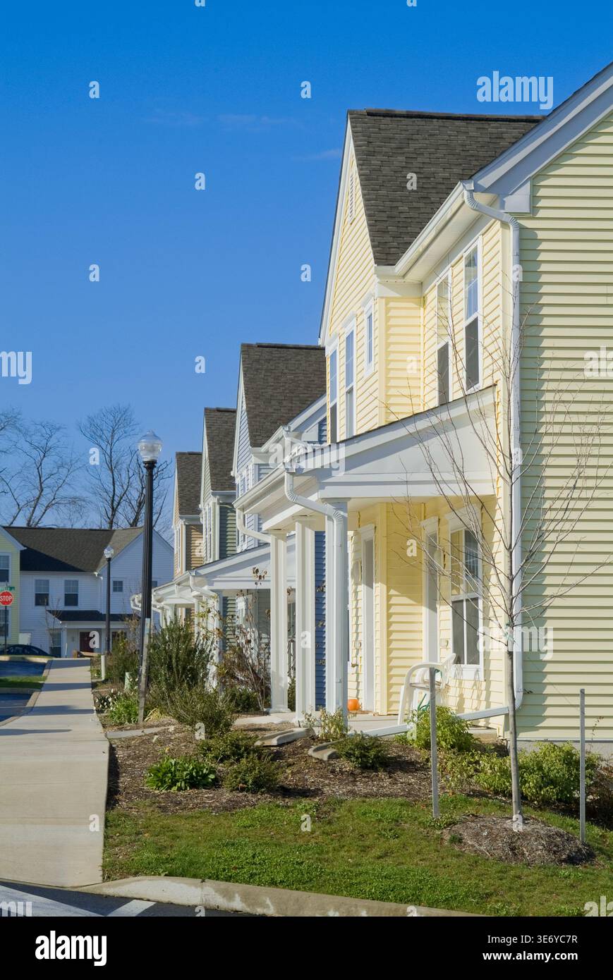 Nuova costruzione suburbana del quartiere, Pennsylvania USA Foto Stock