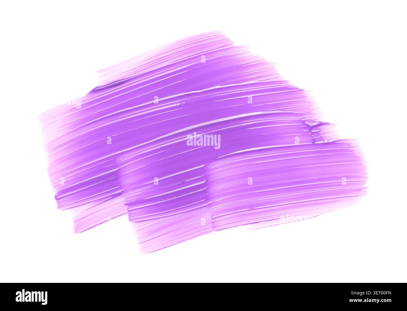 Striscio di vernice viola isolato su bianco, vista dall'alto Foto Stock