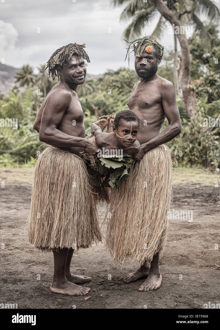 Danza Kastom (spettacolo di danza tradizionale). Imayo, Tanna Island, Vanuatu. Foto Stock