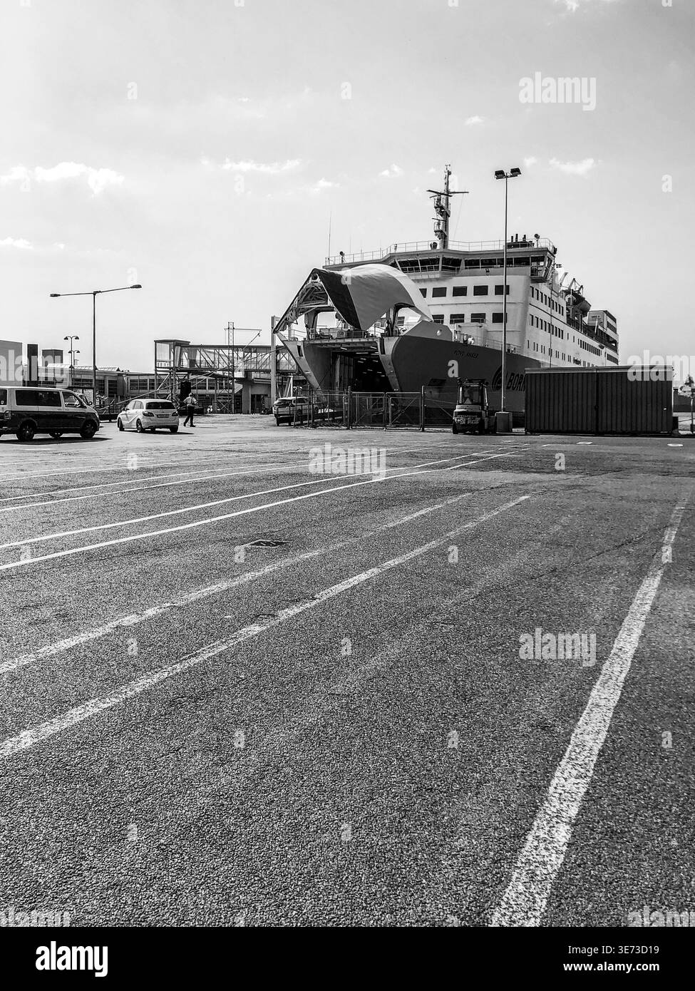 Porto dei traghetti a Ronne su Bornholm, Ronne, traghetto, porto, nave, città, Bornholm, regione capitale, regione Hovedstaden, città, costa, Danimarca, Scandinavia Foto Stock