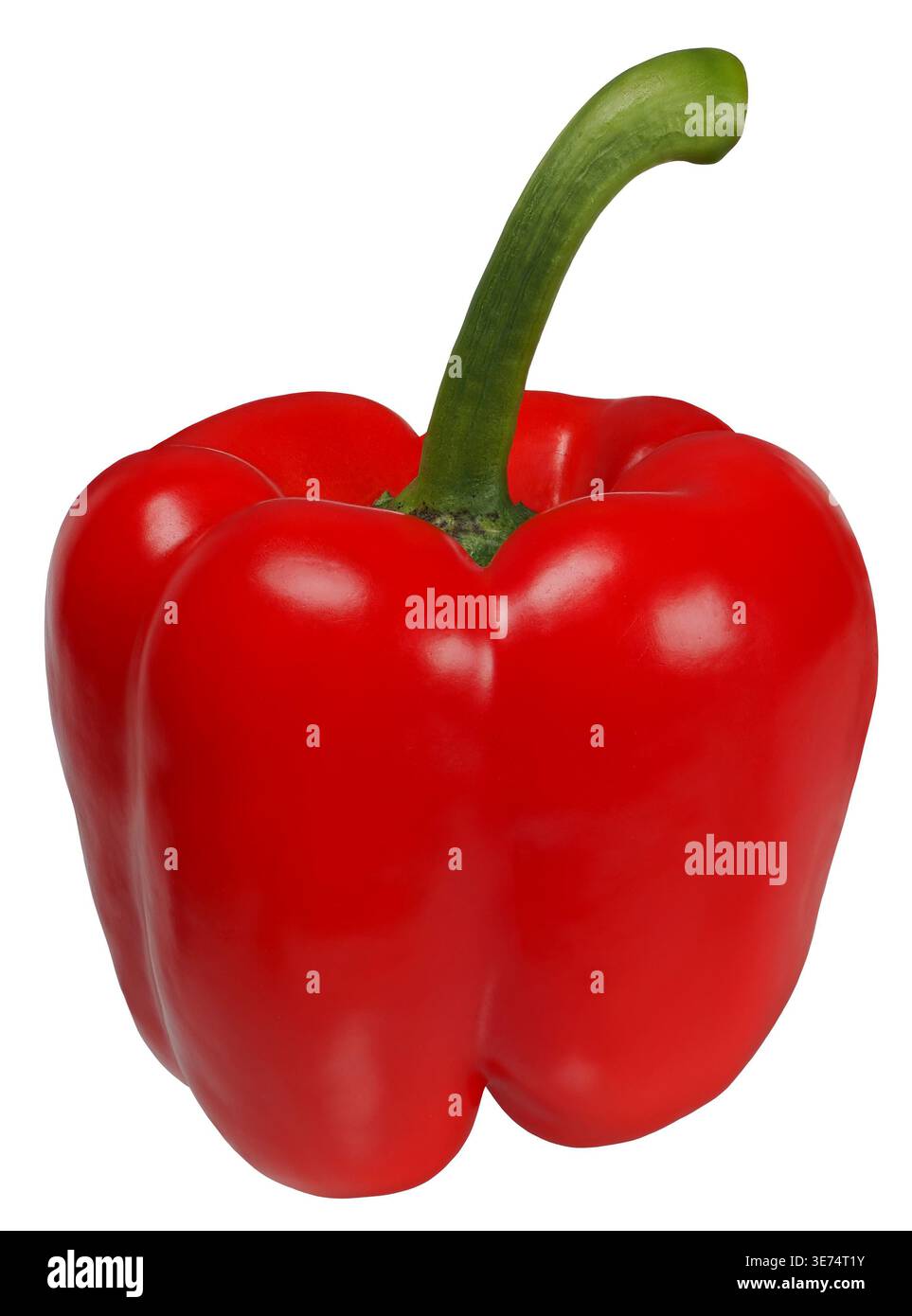Peperone rosso su sfondo bianco Foto Stock