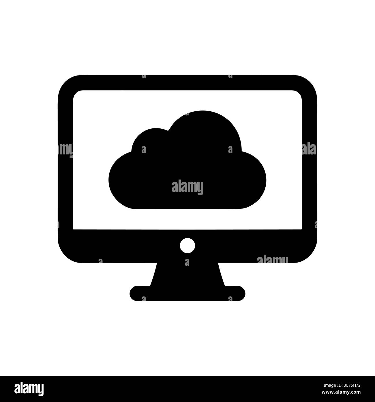 Icona di cloud computing sul computer desktop illustrazione vettoriale dello schermo Illustrazione Vettoriale