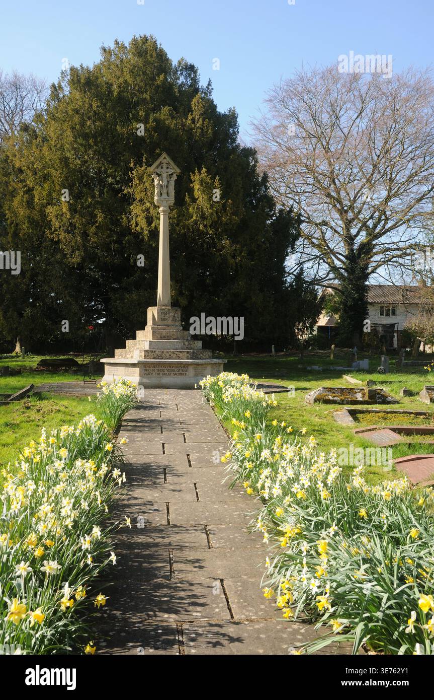 War Memorial, Holy Trinity Church, Balsham, Cambridgeshire Foto Stock