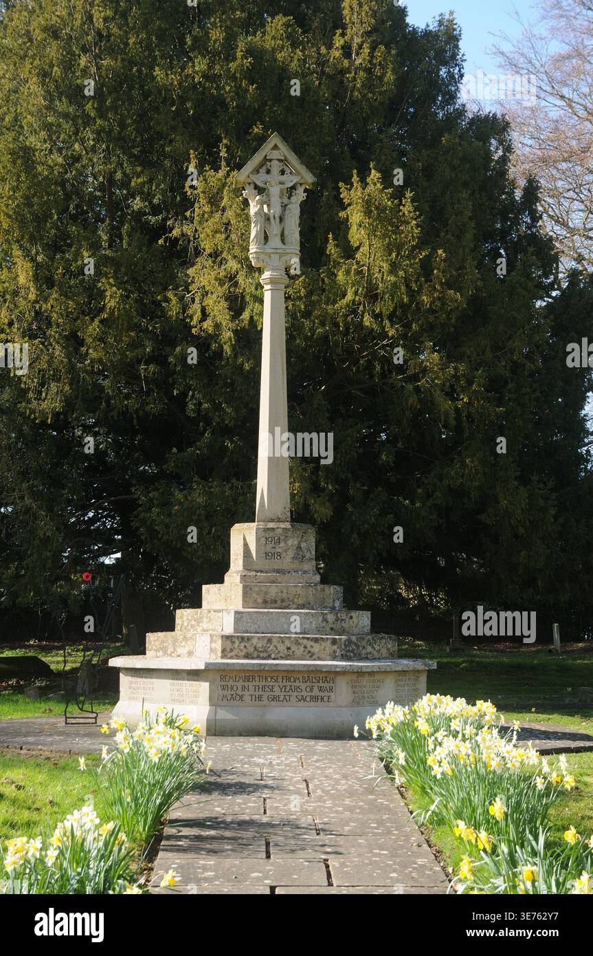 War Memorial, Holy Trinity Church, Balsham, Cambridgeshire Foto Stock