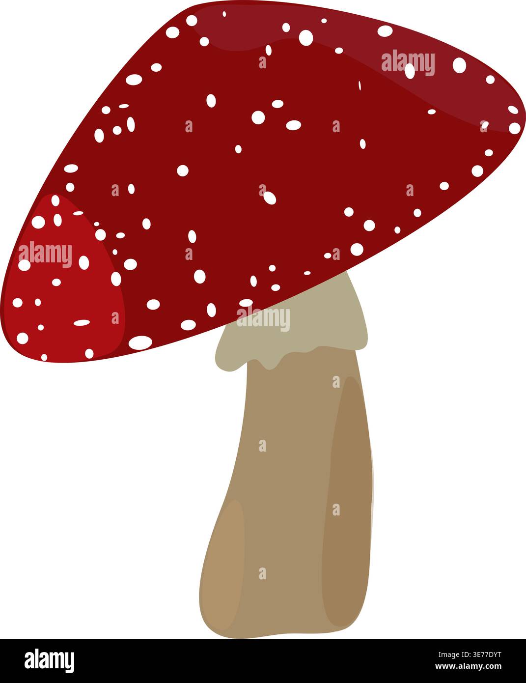 Illustrazione vettoriale di funghi agarici della mosca rossa. Amanita muscaria fungo velenoso della foresta isolato su fondo trasparente. Natura autunnale Illustrazione Vettoriale