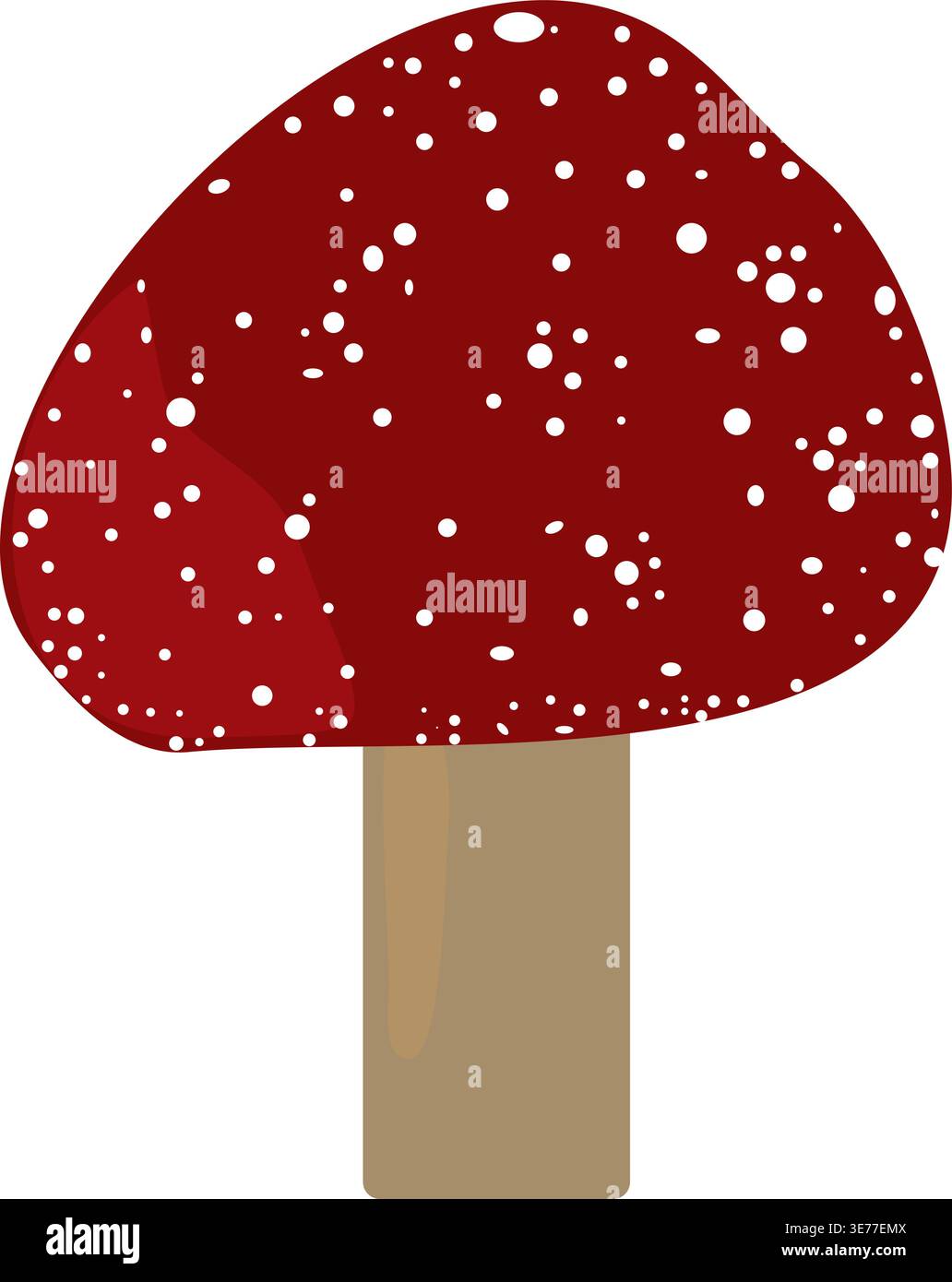 Illustrazione vettoriale di funghi agarici della mosca rossa. Amanita muscaria fungo velenoso della foresta isolato su fondo trasparente Illustrazione Vettoriale