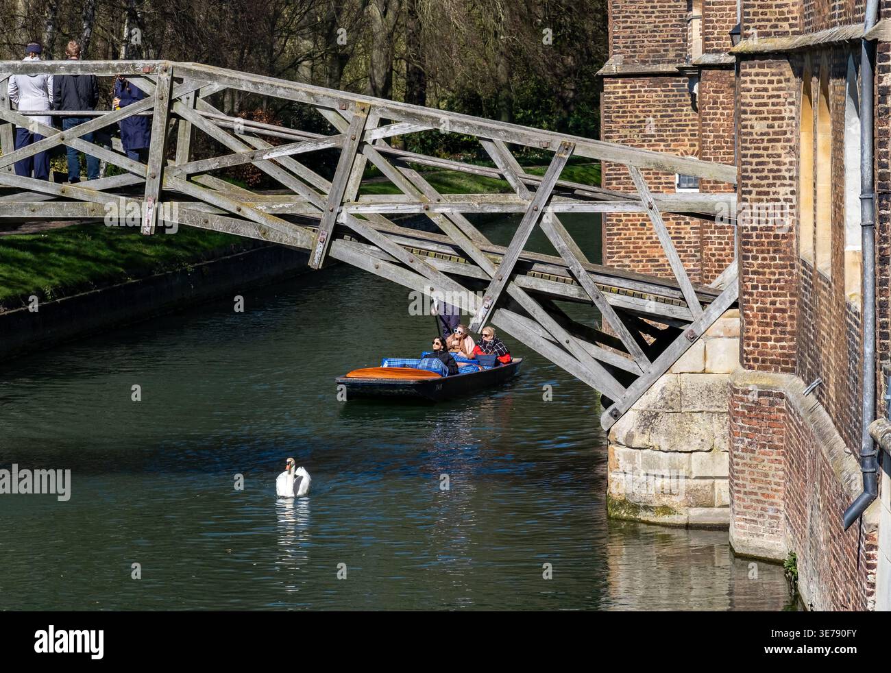 Il ponte matematico sul fiume Cam nella città di Cambridge, nell'East Anglia Foto Stock