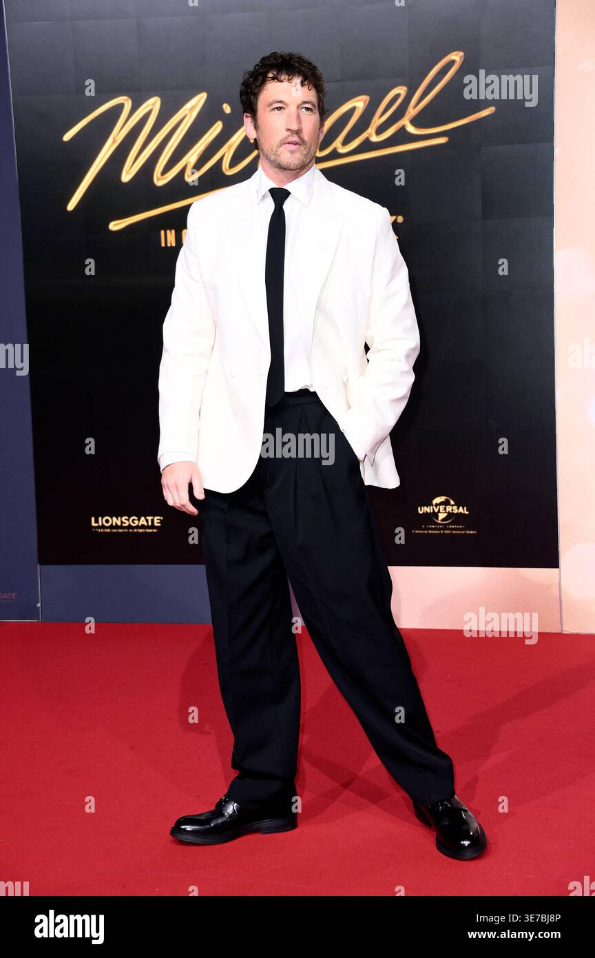 Miles Teller alla prima del film "Michael" alla Uber Eats Music Hall. Berlino, 04/10/2026 Foto Stock
