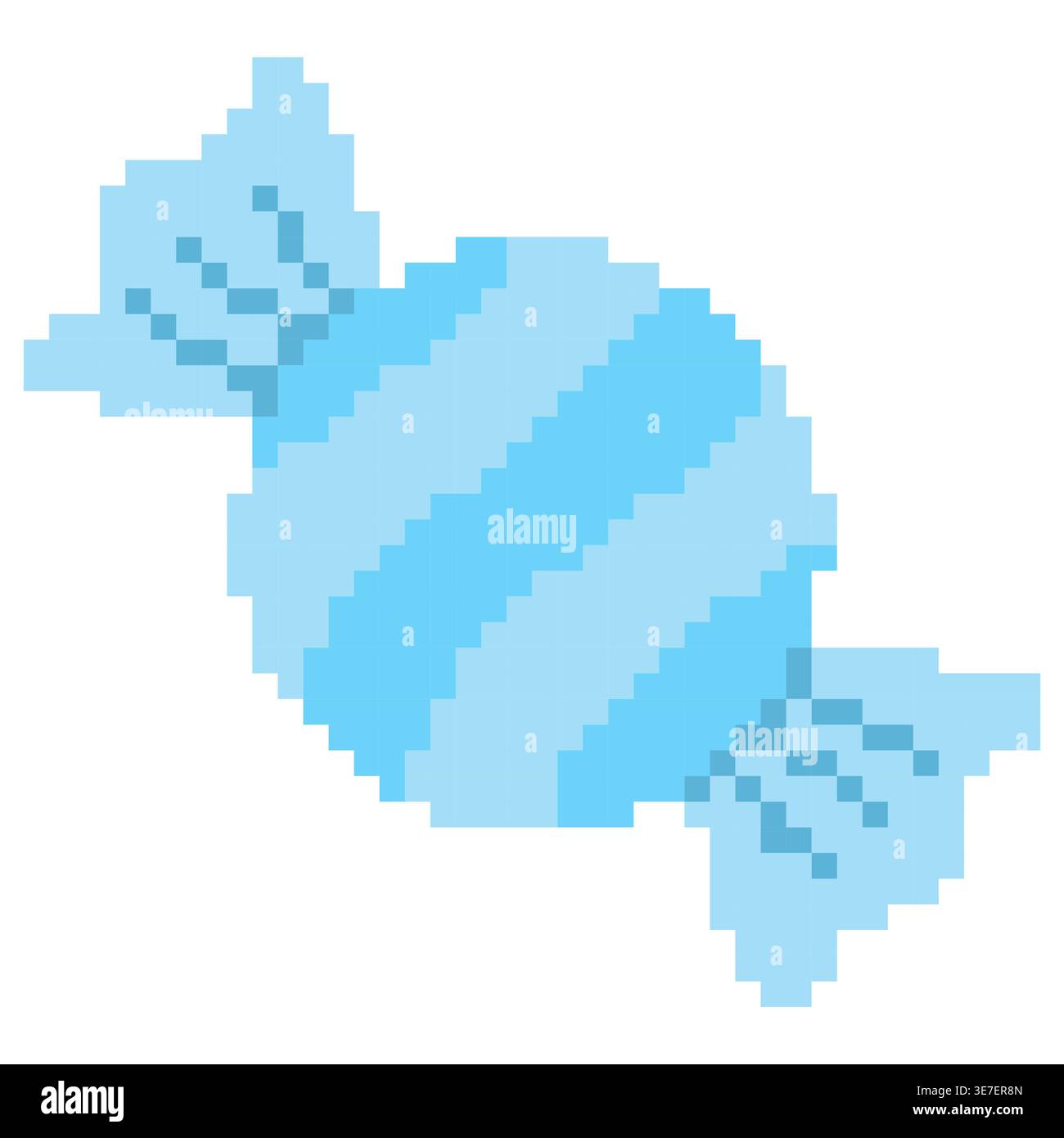 Dolce blu con pixel in stile retrò a 8 bit. Illustrazione di caramelle perfette per giochi e progetti di design creativi Illustrazione Vettoriale