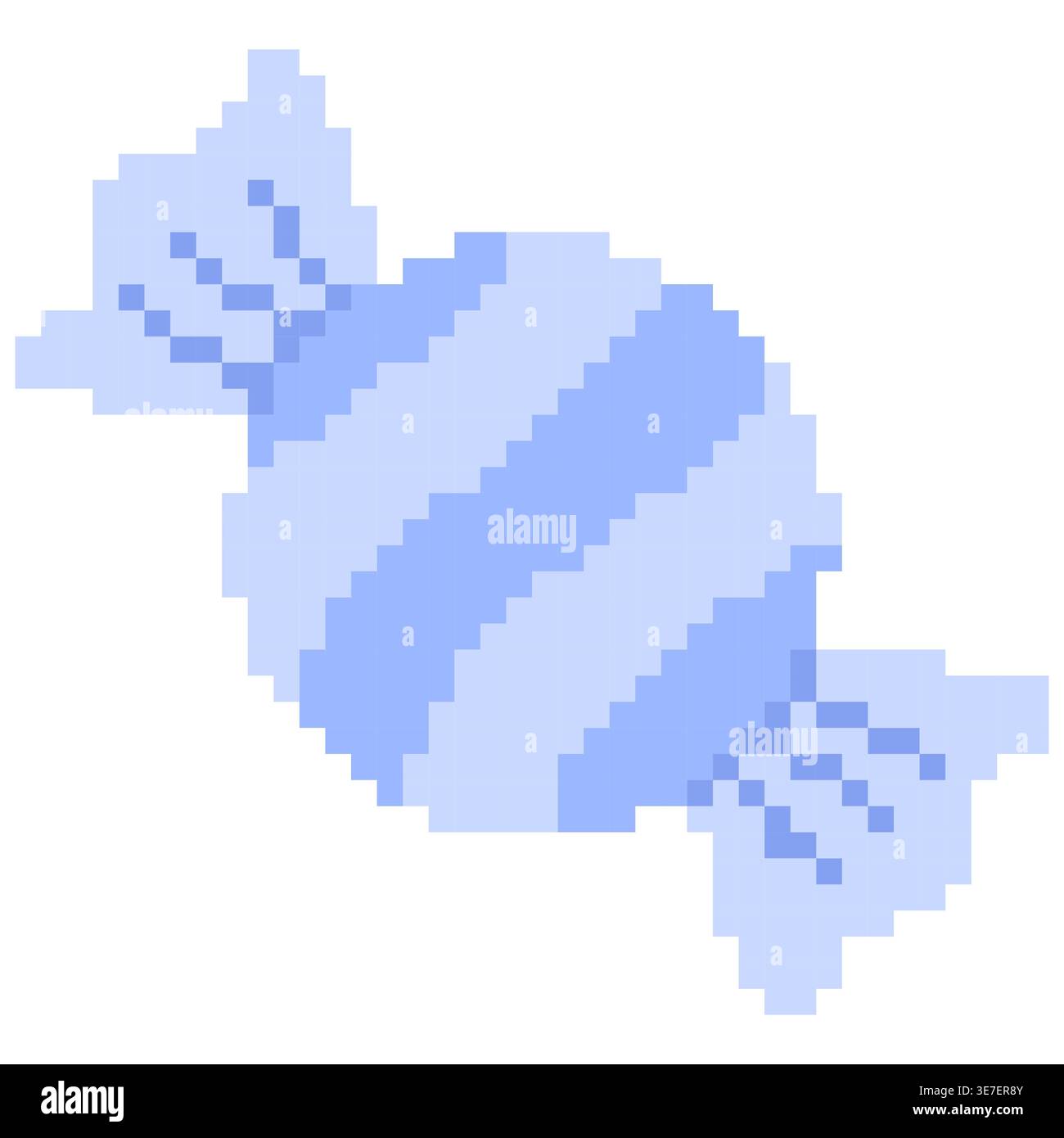 Dolce blu con pixel in stile retrò a 8 bit. Illustrazione di caramelle perfette per giochi e progetti di design creativi Illustrazione Vettoriale