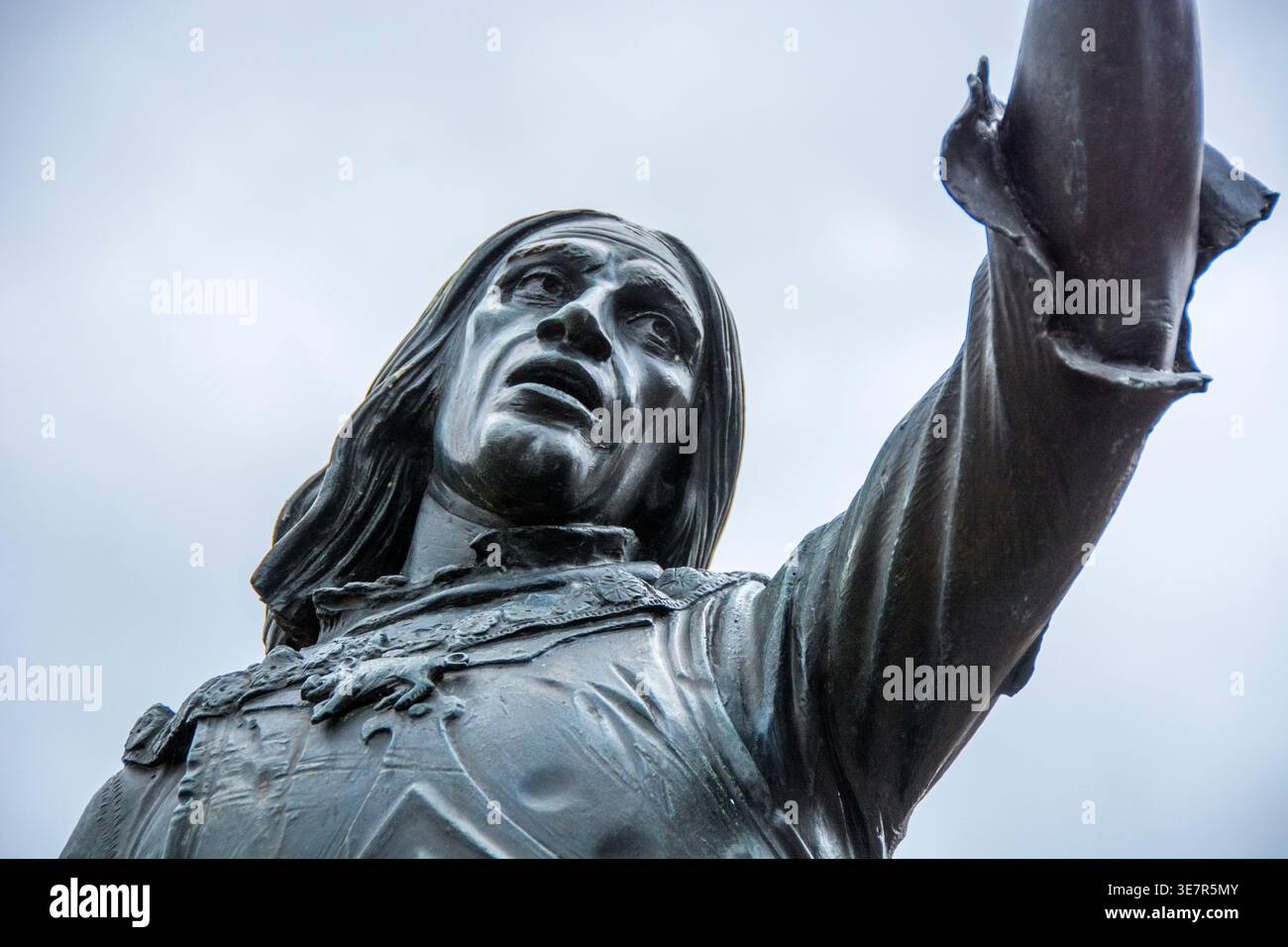 Statua del re Riccardo III in vista ravvicinata Foto Stock