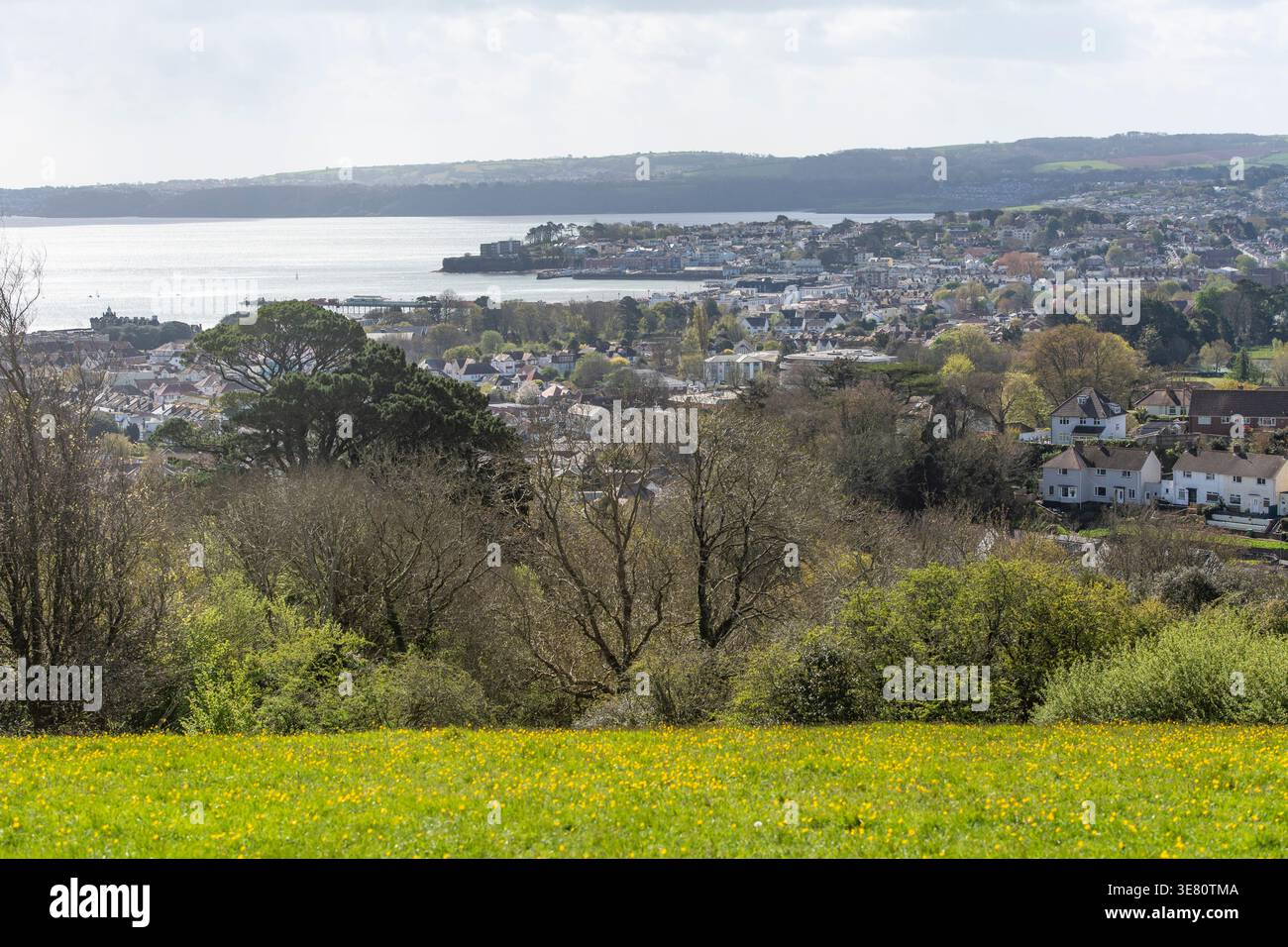 Paignton e Brixham e Berry Head da Sandringham Park Foto Stock