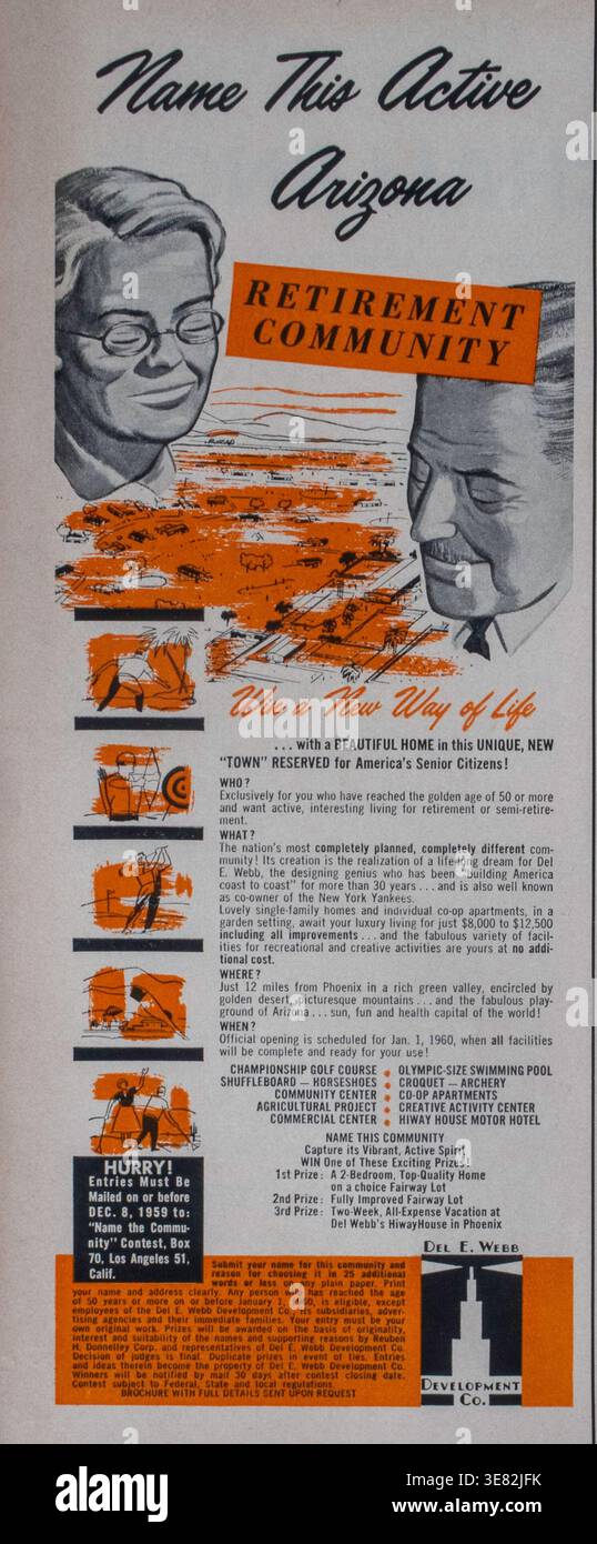 Rivista vintage 'Life' 23 novembre 1959 annuncio pubblicitario, USA Foto Stock