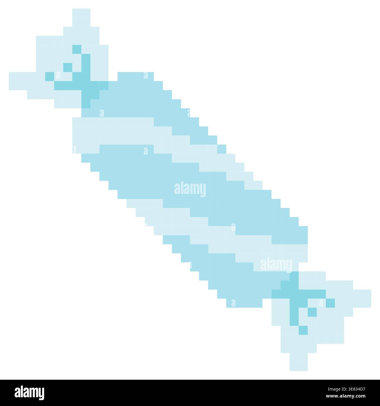 Dolci avvolti in morbido pixel blu in stile retrò a 8 bit. Perfetto per le risorse di gioco e il design creativo Illustrazione Vettoriale