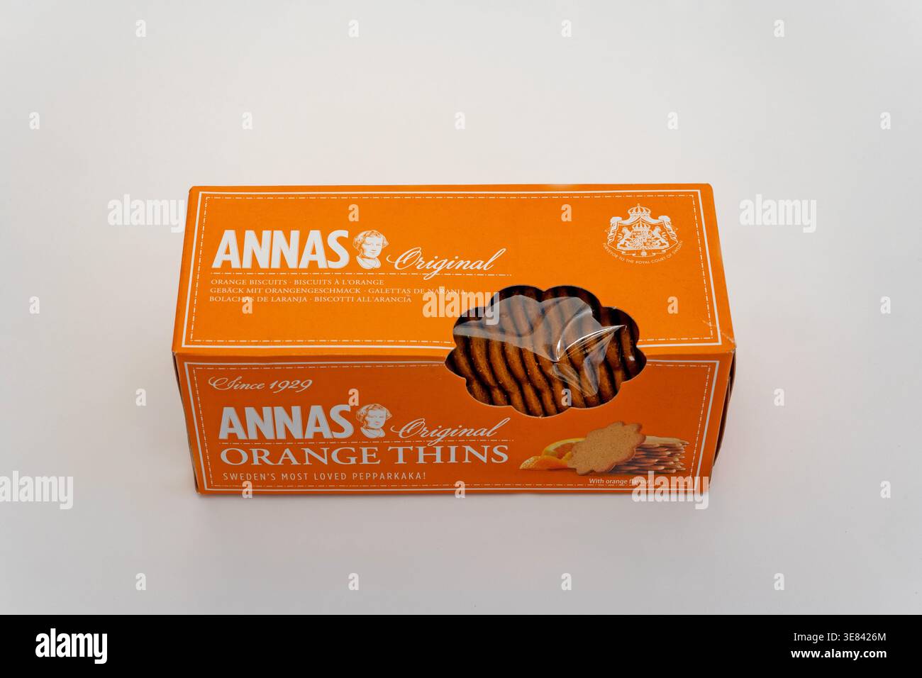 Annas Orange Thins Biscotts Foto Stock