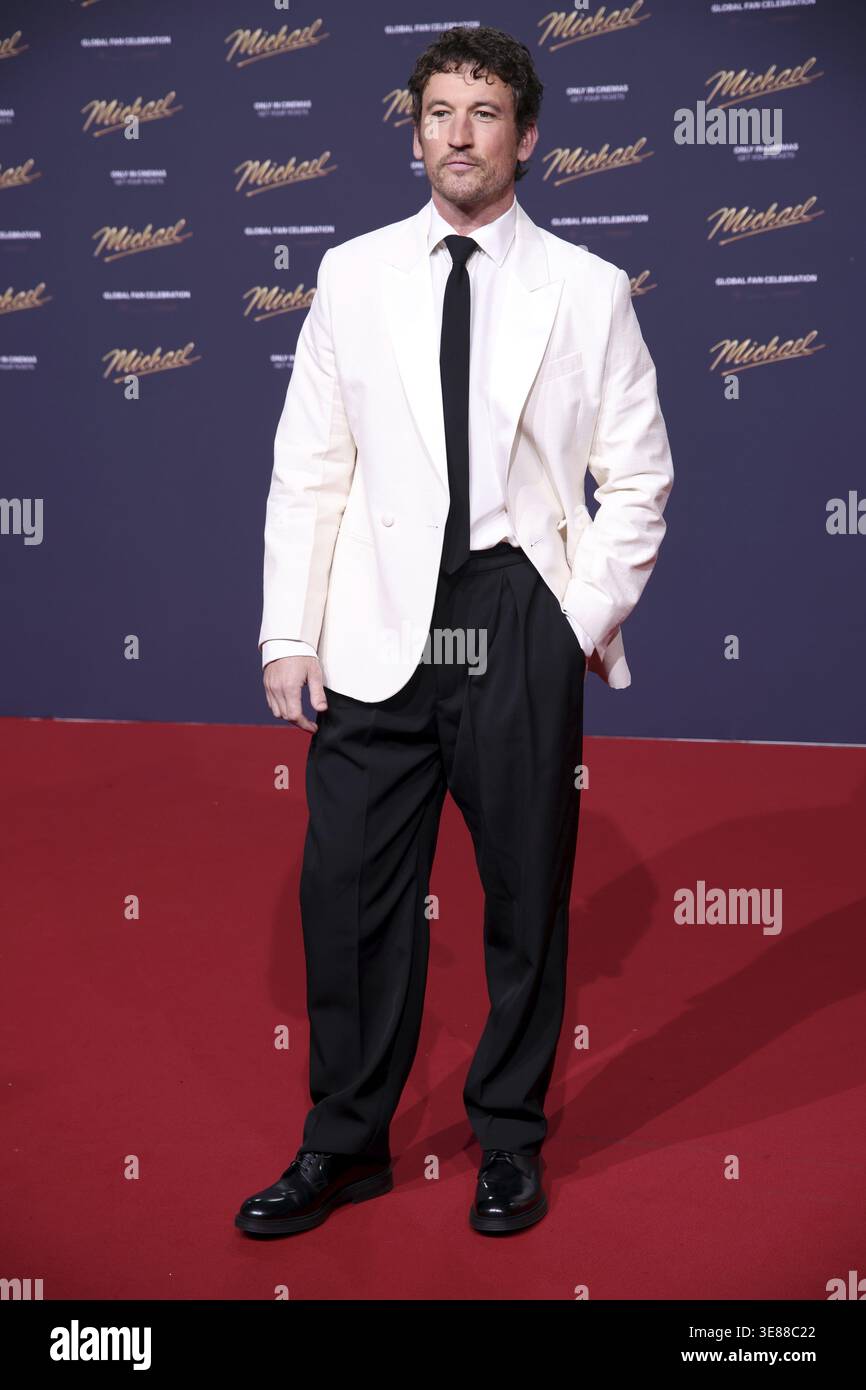 Miles Teller - prima internazionale di MICHAEL, Uber Platz, Berlino, 10.4.26 Foto Stock