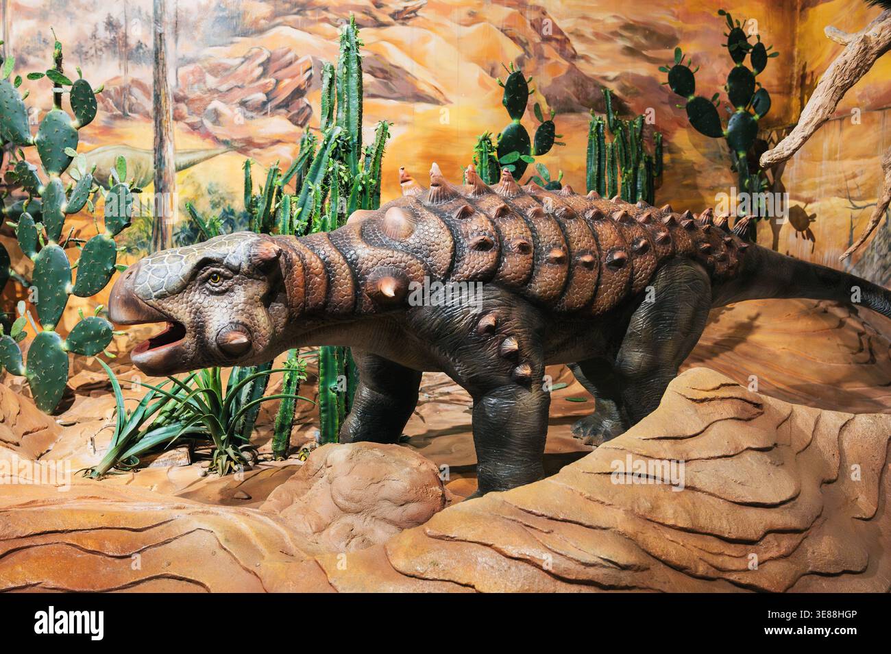 Sculture di dinosauri nel Dinosaur Park Foto Stock