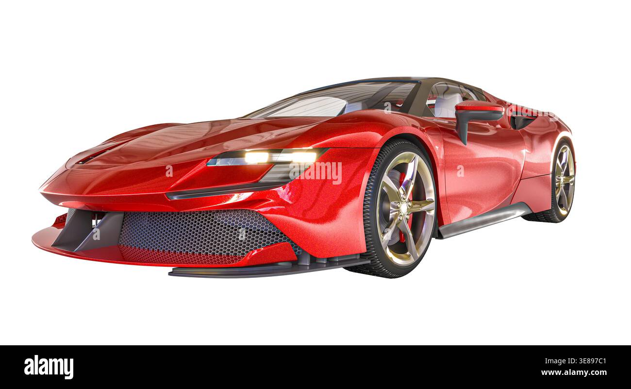 sfondo isolato 3d per auto sportive Foto Stock