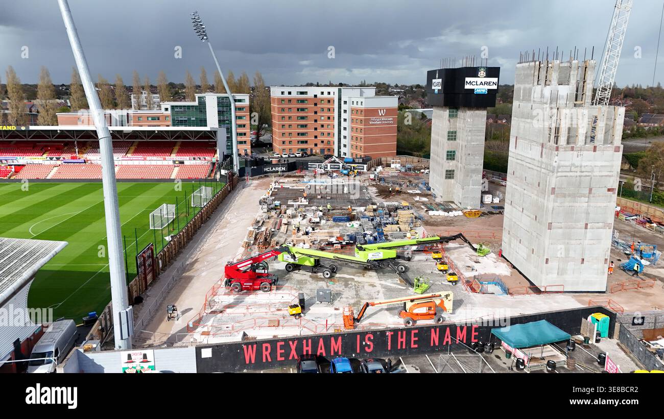 Wrexham AFC nuovo stand Kop 13 aprile 2026 Foto Stock