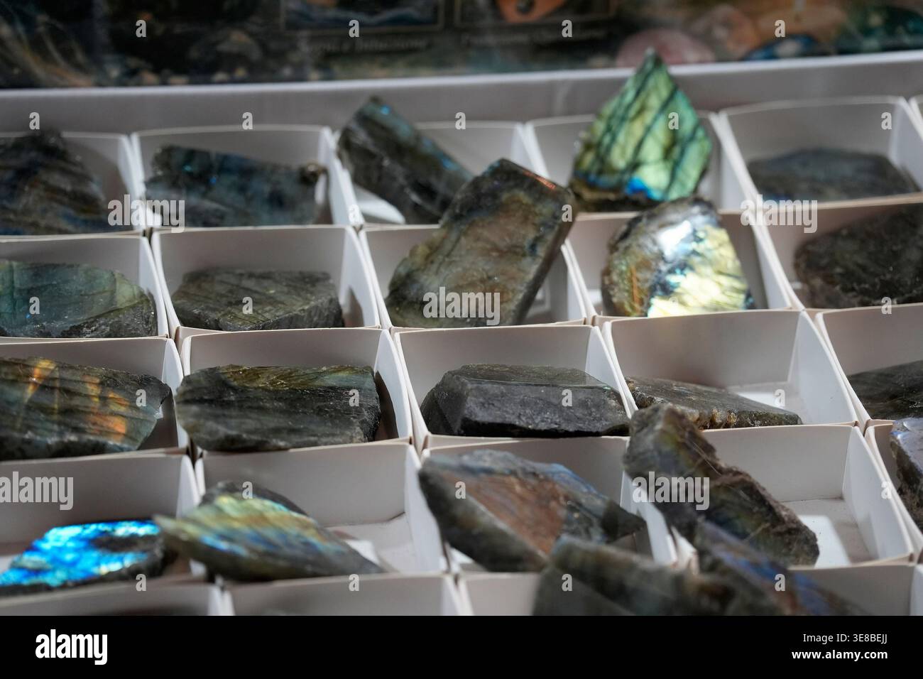 una pietra di labradorite dettaglio ravvicinato Foto Stock