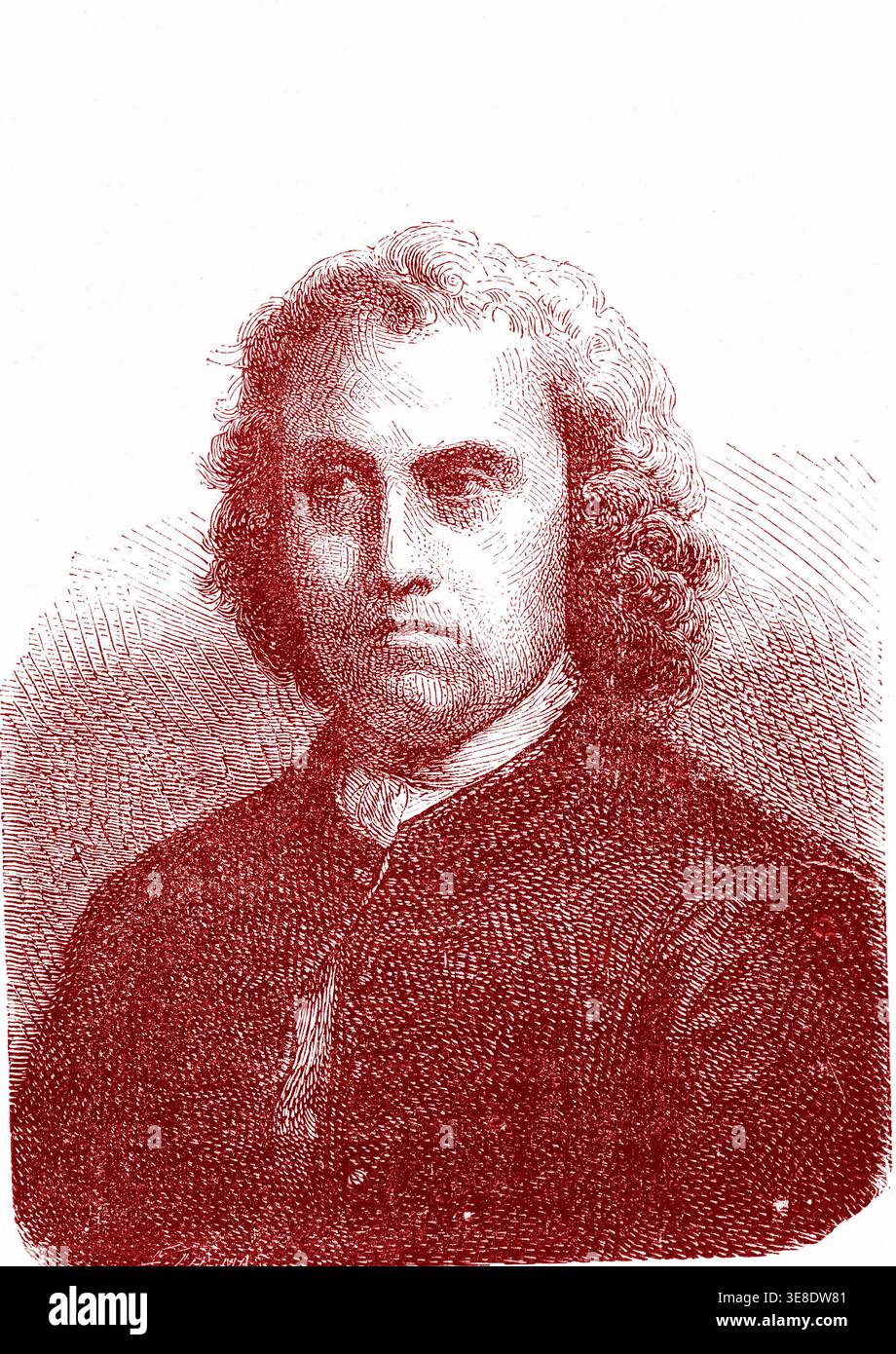 Louis Guillaume LEMONNIER (1717-1798), fisico, medico e botanico francese. Incisione, 1867 Foto Stock