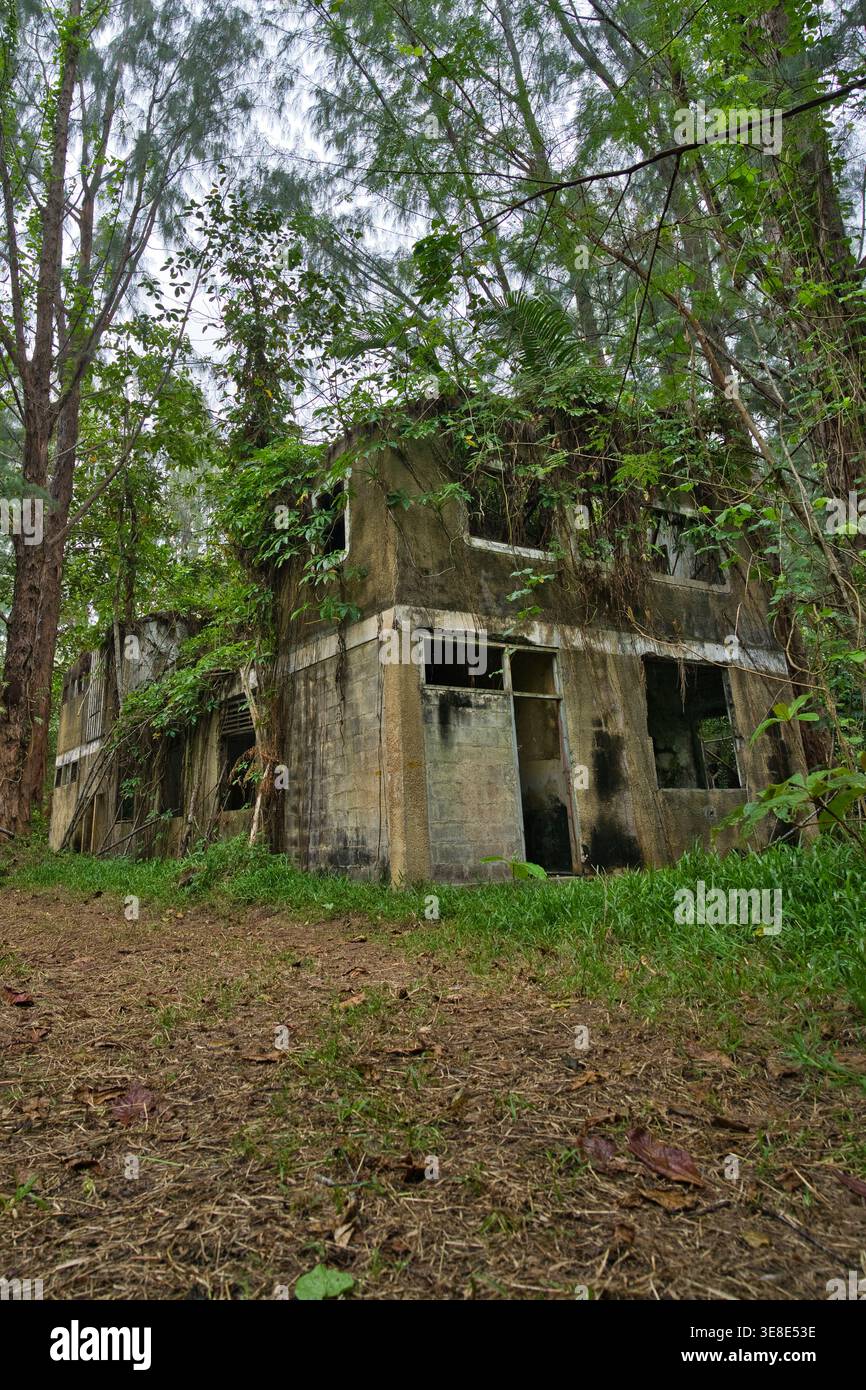 Mahe, Seychelles 2.04.26, edificio scolastico abbondante a Cap ternay Foto Stock